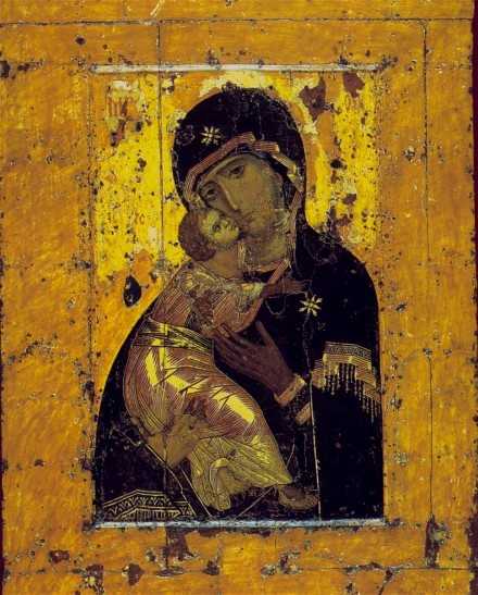 Icon: The Vyshhorod Mother of God (later known as the Vladimir Mother of God) (Byzantine, 12th-century)
