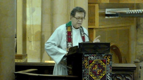 Father Ed in the pulpit, February 12, 2023