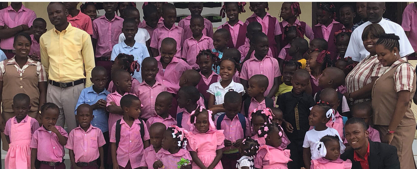 Students and teachers of St. Luke's School, Martel, Haiti