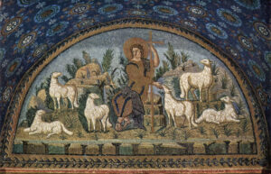 Mosaic of the Good Shepherd, 5th Century, Mausoleum of Galla Placidia, Ravenna, Italy
