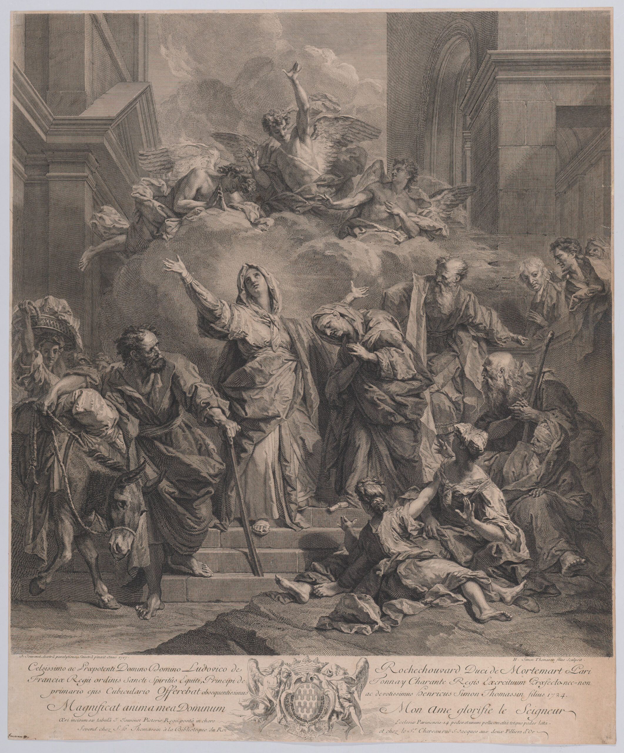 An etching of "The Magnificat" by Henri Simon Thomassin, 1724