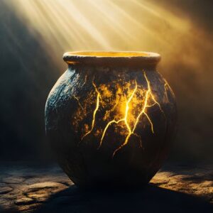 stylized illustration of a clay jar
