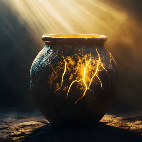 stylized illustration of a clay jar