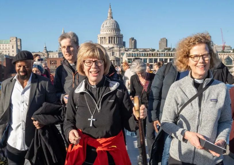 The Most Rev. Sarah Mullally and fellow pilgrims