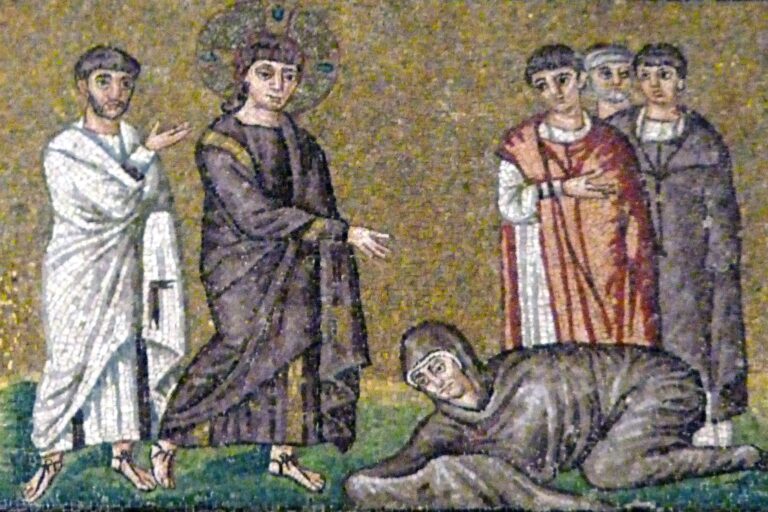 Mosaic: Jesus heals the woman with hemorrhage