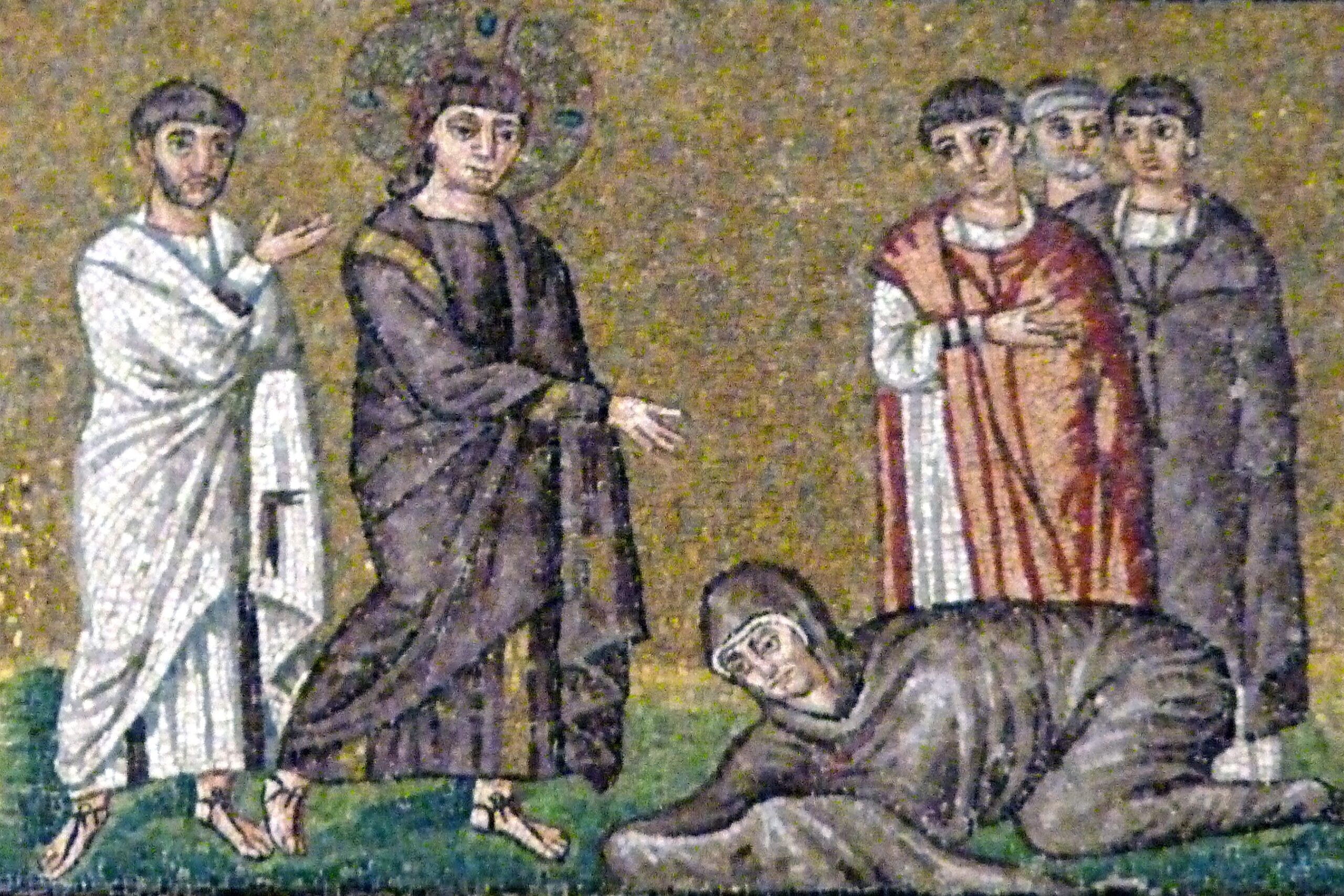 Mosaic: Jesus heals the woman with hemorrhage