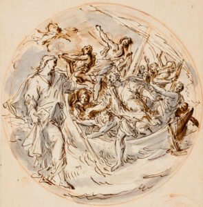 Drawing: Christ bidding Peter to walk on water