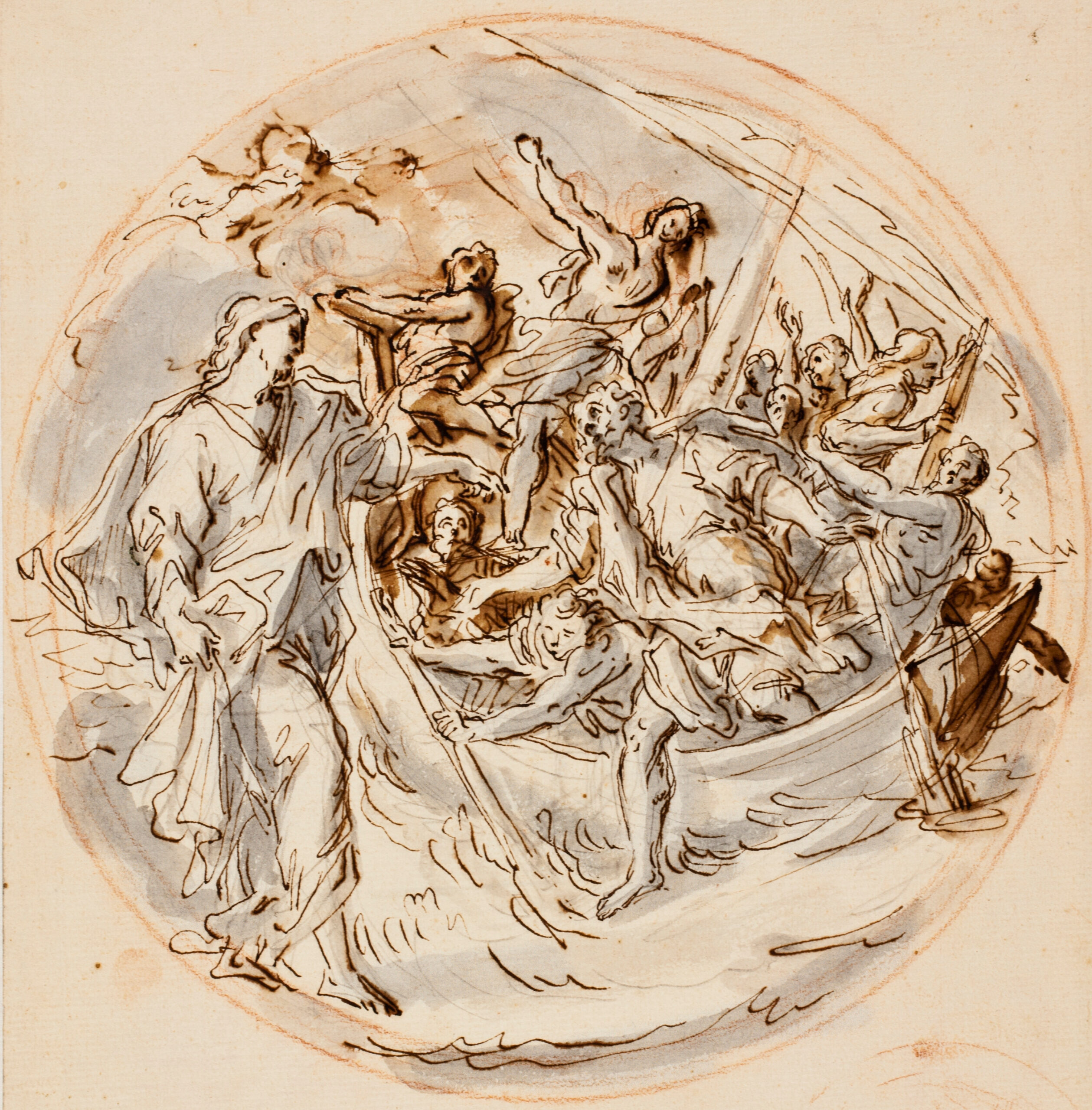 Drawing: Christ bidding Peter to walk on water