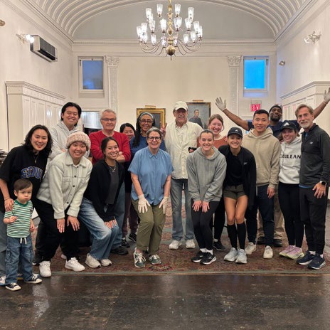 Group of parishioners and volunteers in Parish Hall
